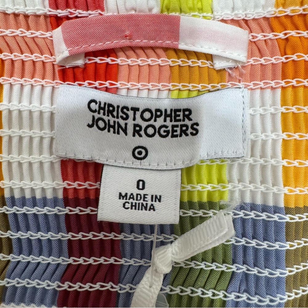 NWT Christopher John Rogers X Target Gingham Plaid Dress Colorful Belt Women's 0 - Picture 14 of 16